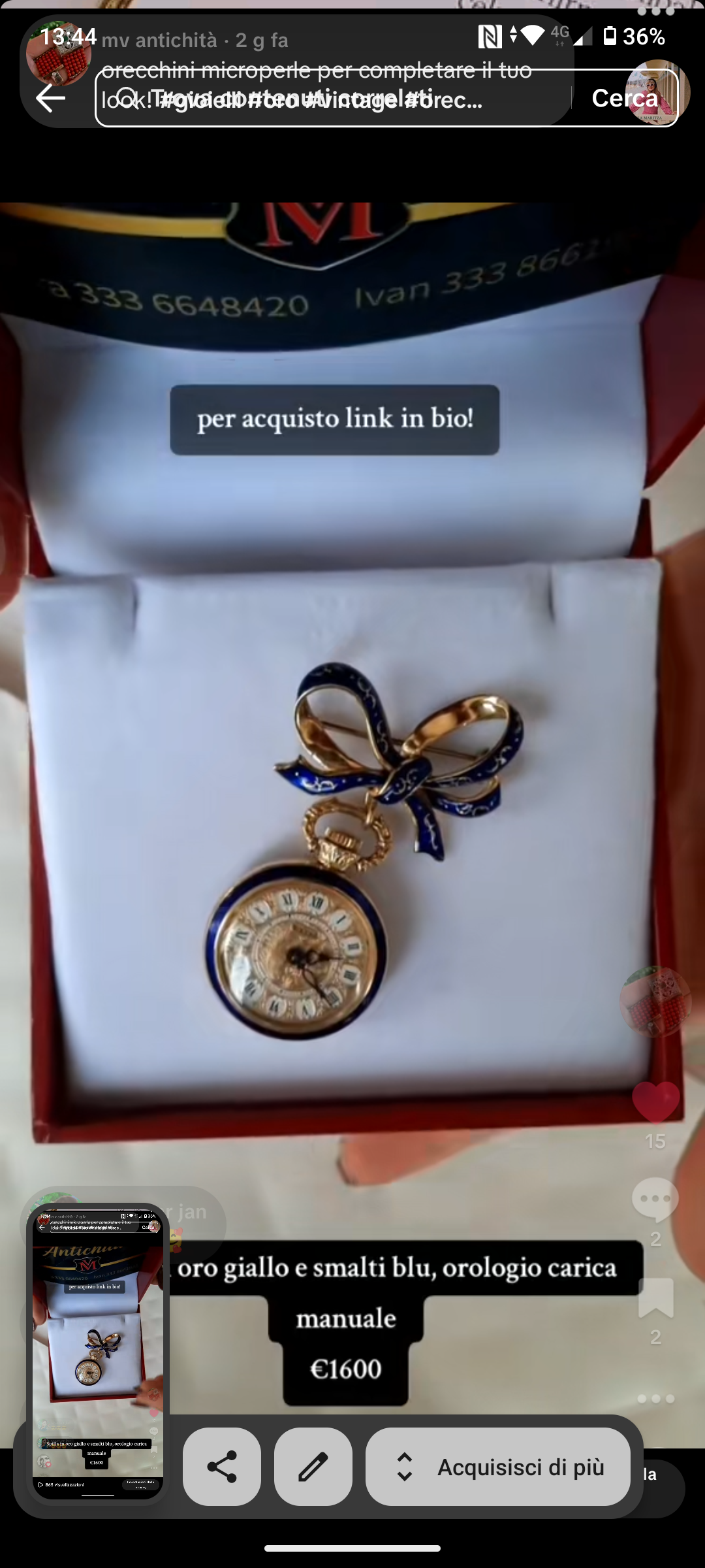 Spilla in oro giallo